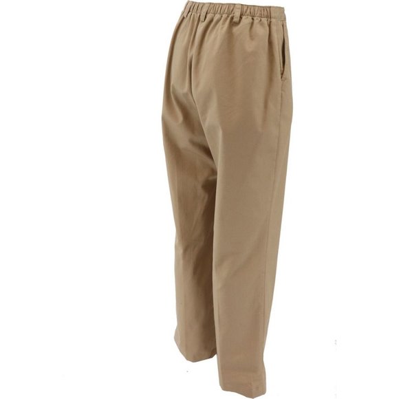 NWT LANDS' END 7 DAY DISCREET BACK ELASTIC WAIST PANTS KHAKI 8 - Picture 5 of 9